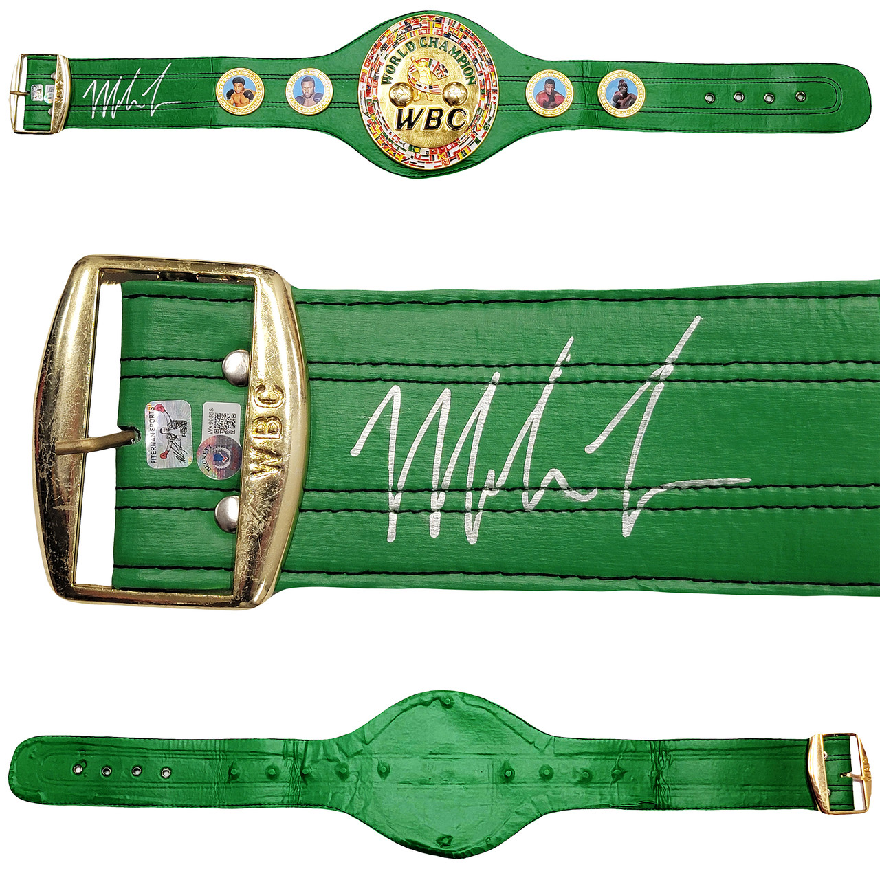 Mike Tyson Autographed Green WBC World Championship Belt Beckett BAS QR  #BJ04148