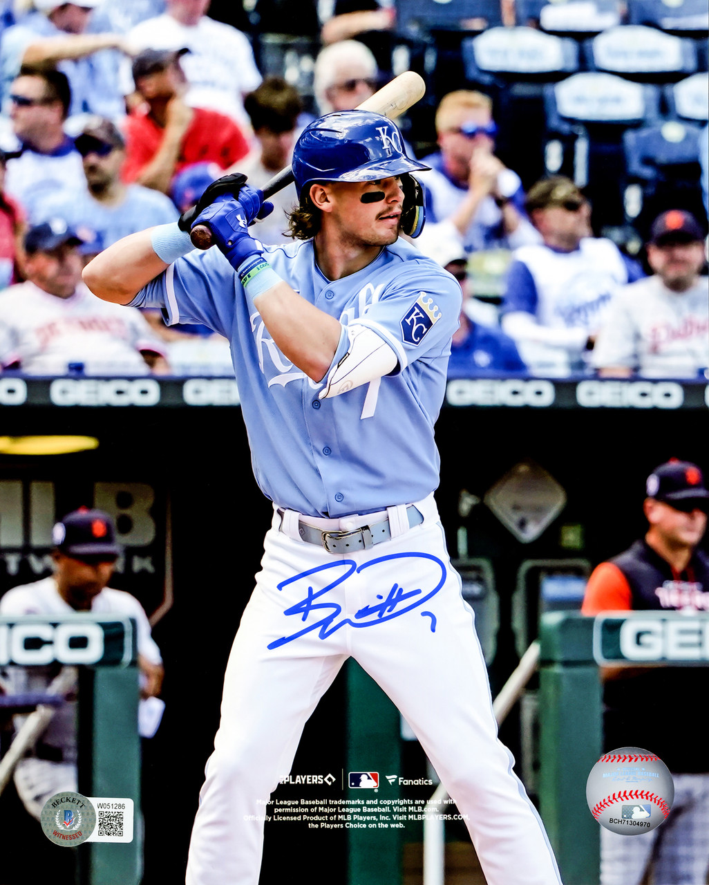 Bobby Witt Jr. Autographed 8x10 Photo Kansas City Royals Beckett BAS  Witness Stock #210851 - Mill Creek Sports