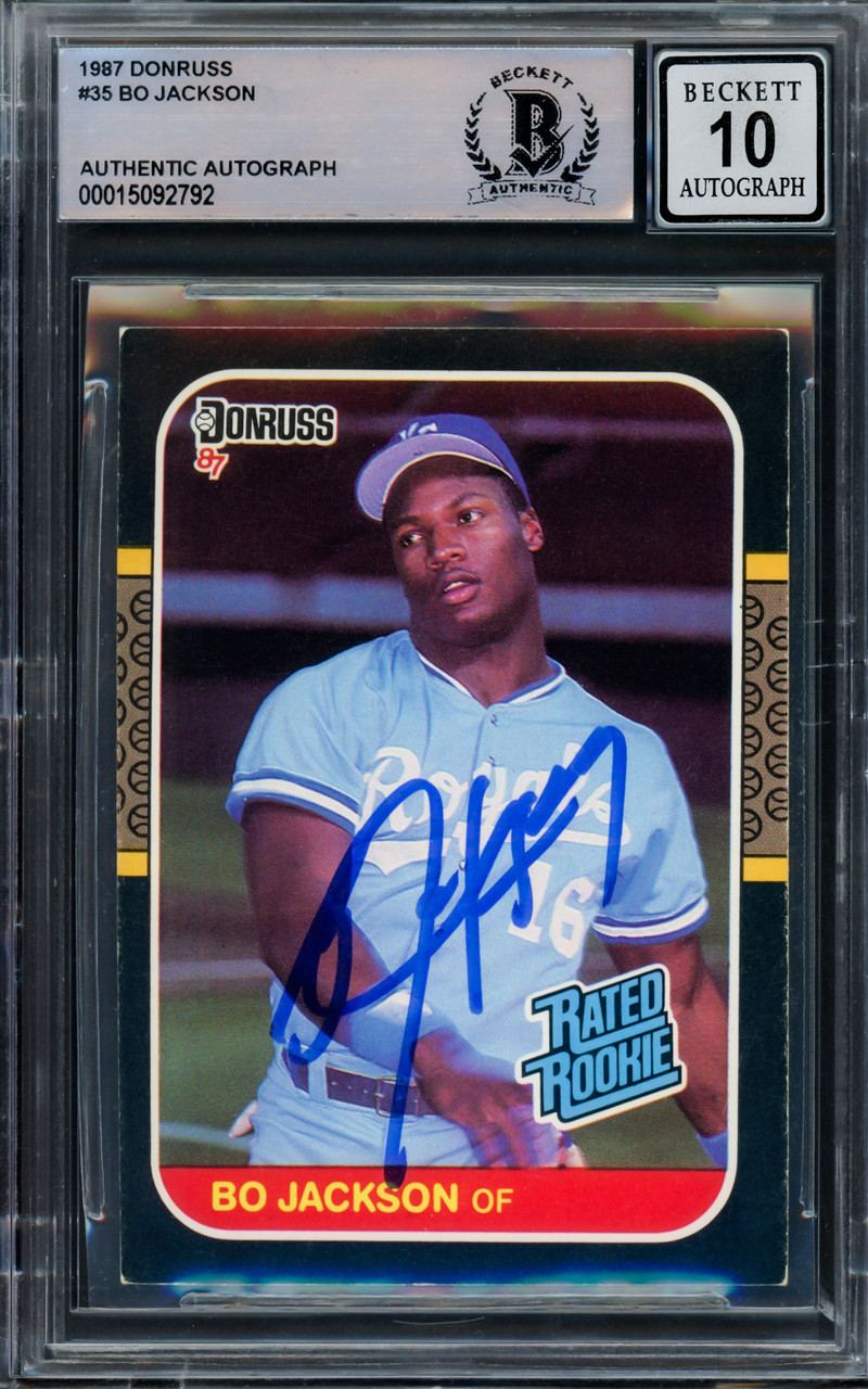 Bo Jackson Autographed 1986 Donruss The Rookies Rookie Card #38