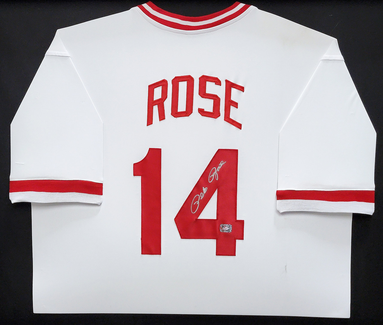 Cincinnati Reds Pete Rose Autographed Signed Custom Stat Jersey