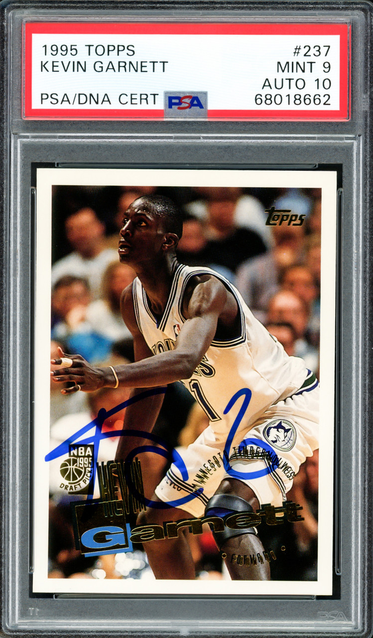 Kevin Garnett Autographed 1995 Topps Rookie Card #237 Minnesota 