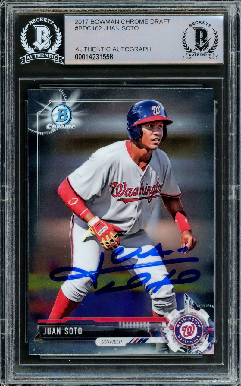 Juan Soto Autographed 2017 Bowman Chrome Draft Refractor Rookie