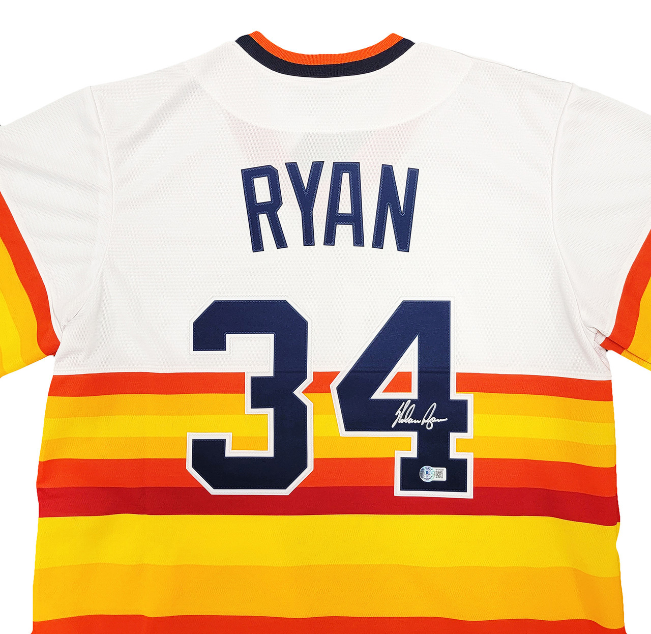 NOLAN RYAN Autographed HOF 99 Astros Authentic Throwback Jersey FANATICS