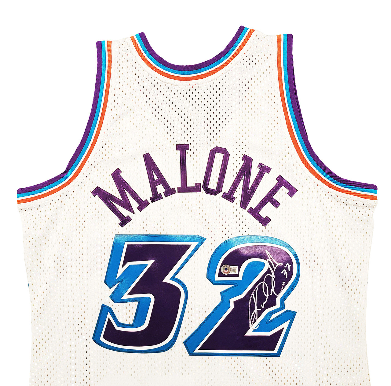 Utah Jazz Karl Malone Autographed Black Authentic Mitchell & Ness Jersey  Size XL Beckett BAS Witness Stock #211877