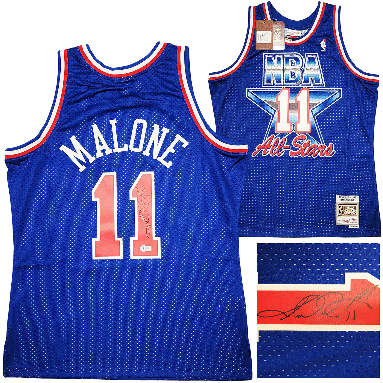 Karl Malone Signed Utah Jazz Mitchell & Ness Authentic Jersey