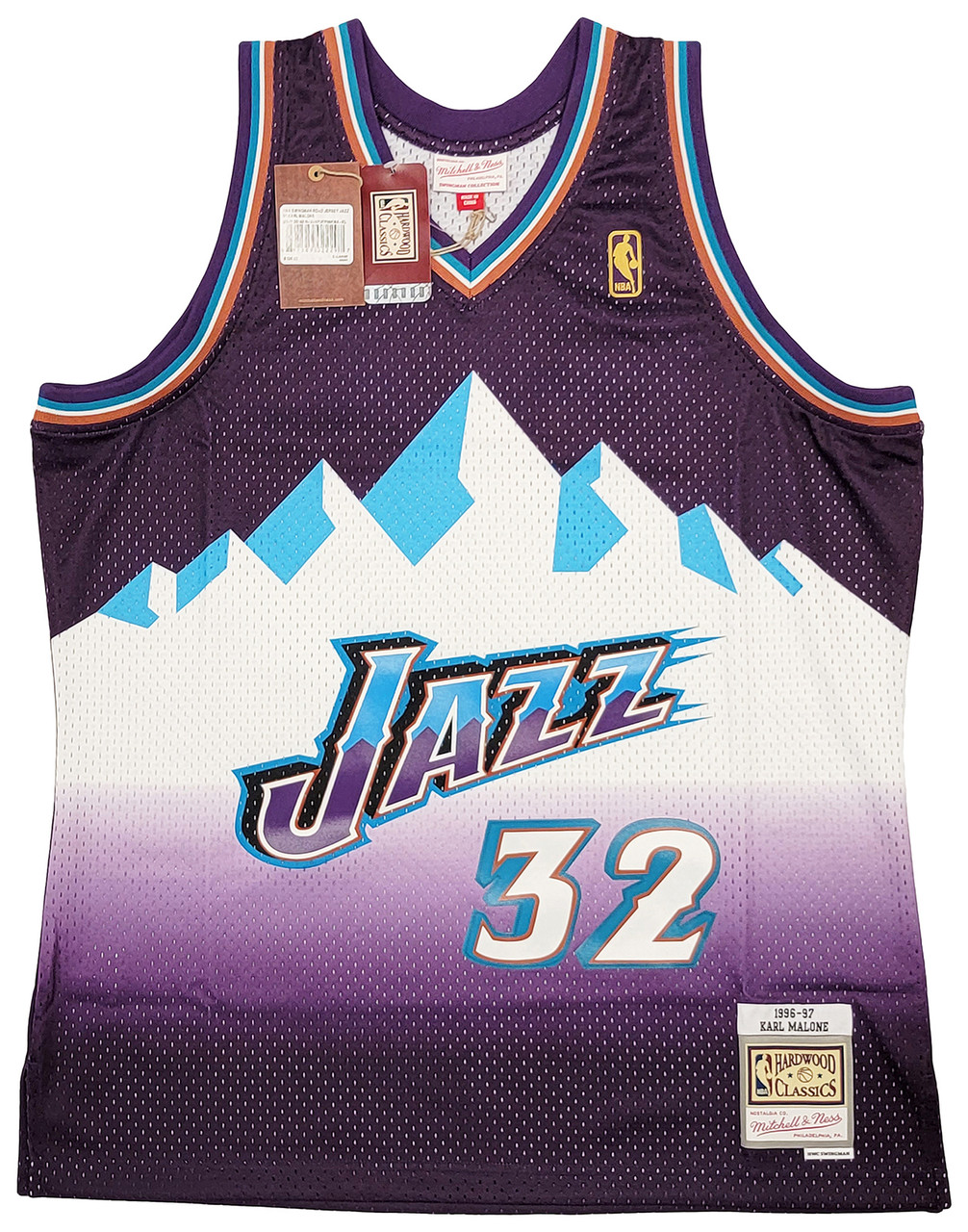 Utah Jazz Karl Malone Autographed Purple Authentic Mitchell & Ness Jersey  Size L Beckett BAS Witness Stock #211882 - Mill Creek Sports