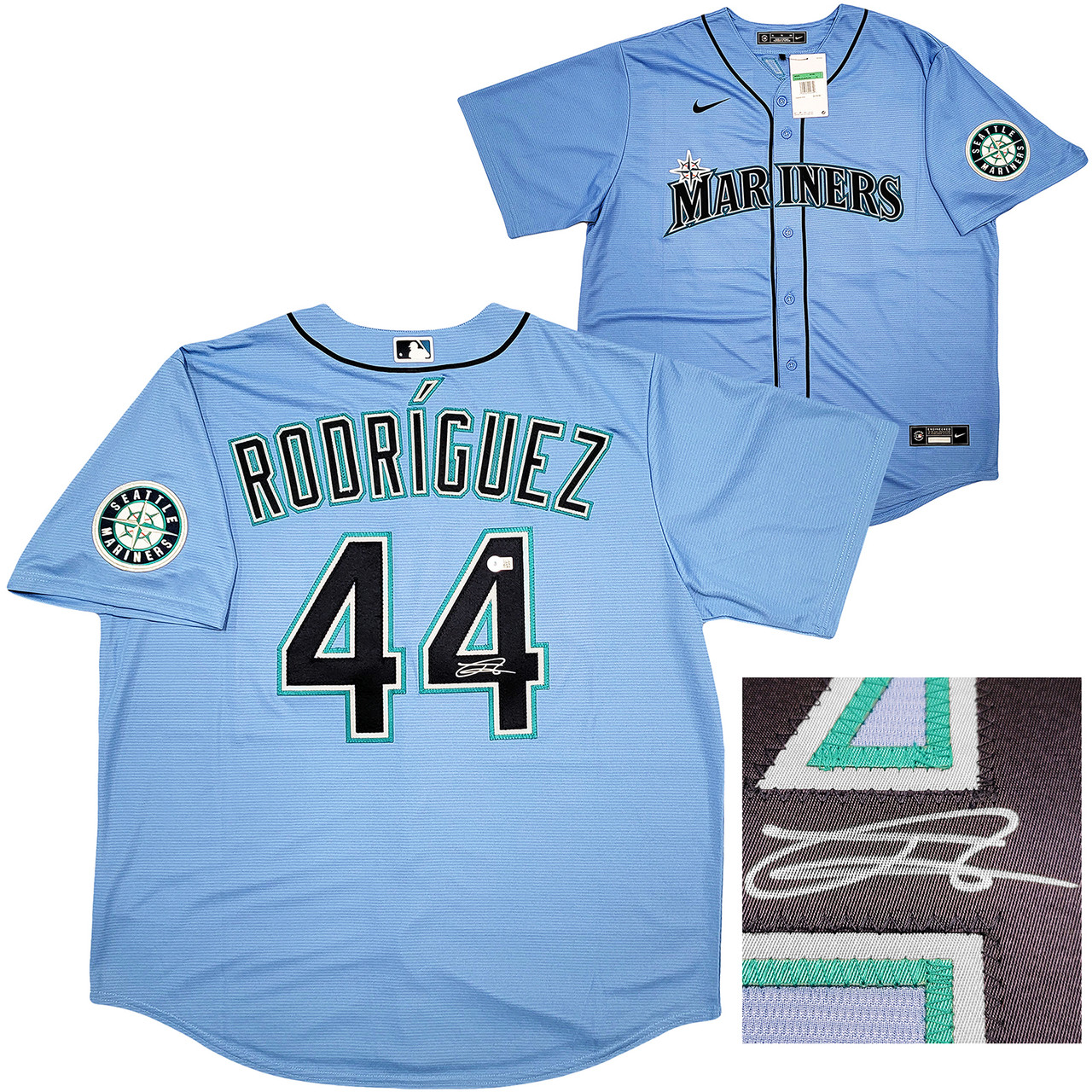 Seattle Mariners Julio Rodriguez Autographed Blue Nike Jersey Size XL  Beckett BAS Stock #212091