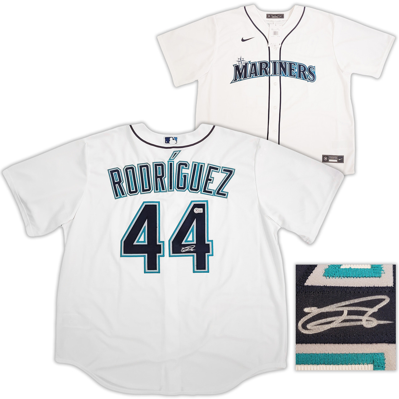 Seattle Mariners Julio Rodriguez Autographed White Nike Jersey Size XXL  Beckett BAS Stock #212093