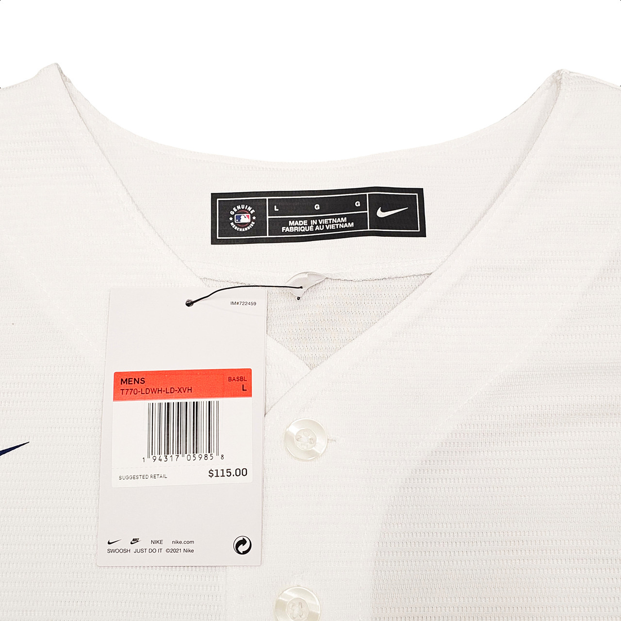 Los Angeles Dodgers Clayton Kershaw Autographed White Nike Jersey Size L JSA