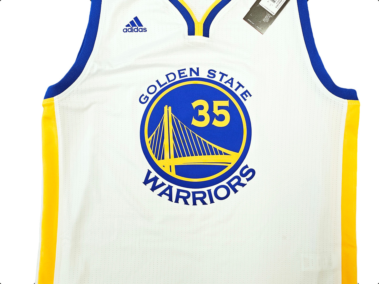 Golden State Warriors Kevin Durant Autographed White Adidas Swingman Jersey Size L + 2 Length Beckett BAS QR