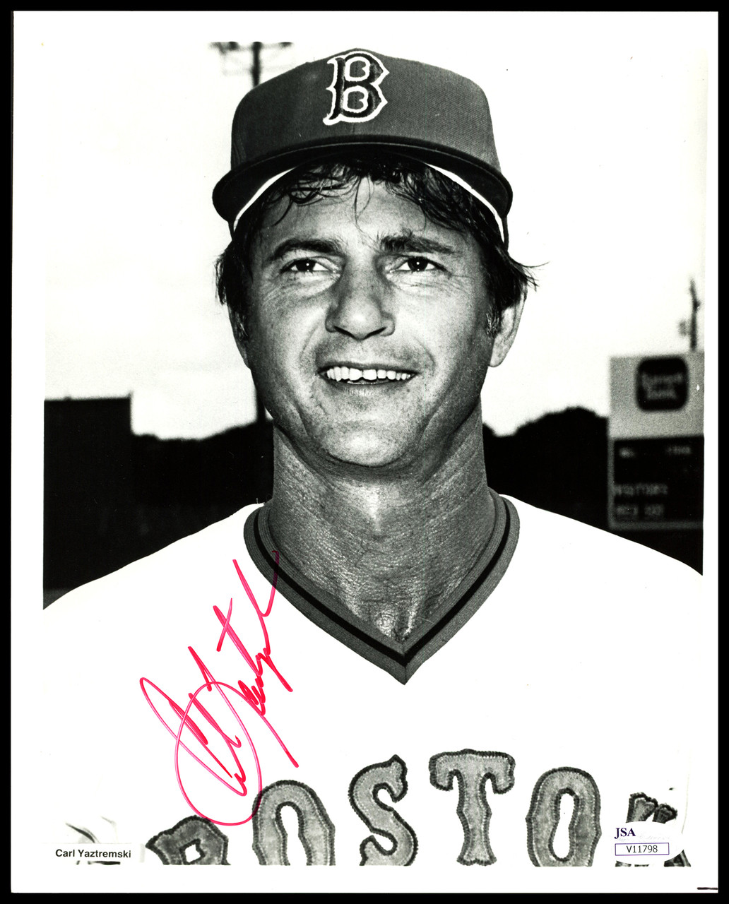 Carl Yastrzemski Autographed 8x10 Photo Boston Red Sox Vintage