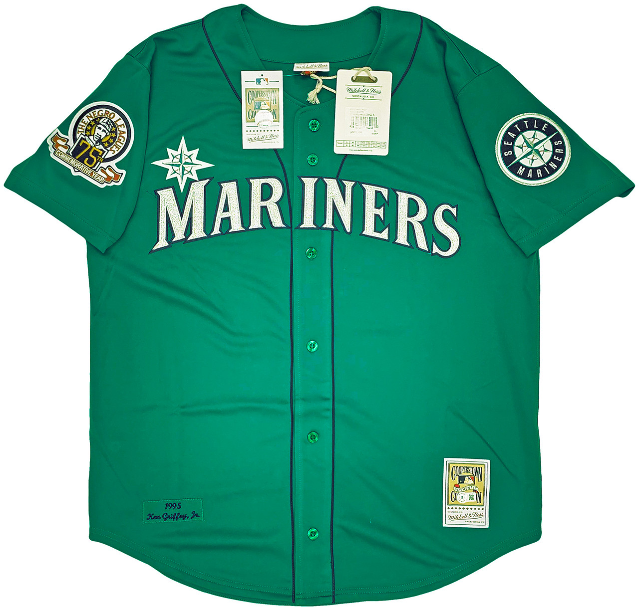 Seattle Mariners Custom Aqua Cooperstown Collection Replica Alternate Jersey