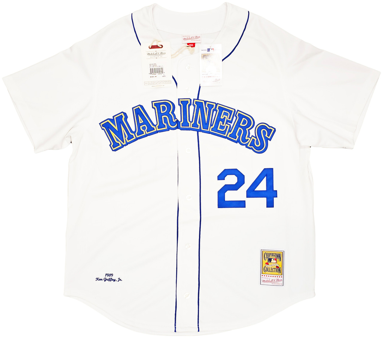 Seattle Mariners Ken Griffey Jr. Autographed White Authentic Mitchell &  Ness 1989 Authentic Cooperstown Collection Jersey Size L Beckett BAS  Witness Stock #212479 - Mill Creek Sports