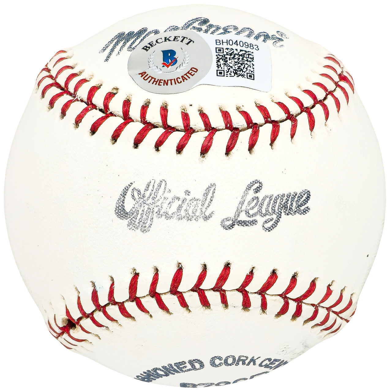 Gordon Gordy Pladson Autographed Official League Baseball Houston Astros  #44 Vintage Signature Beckett BAS QR #BH040983 - Mill Creek Sports