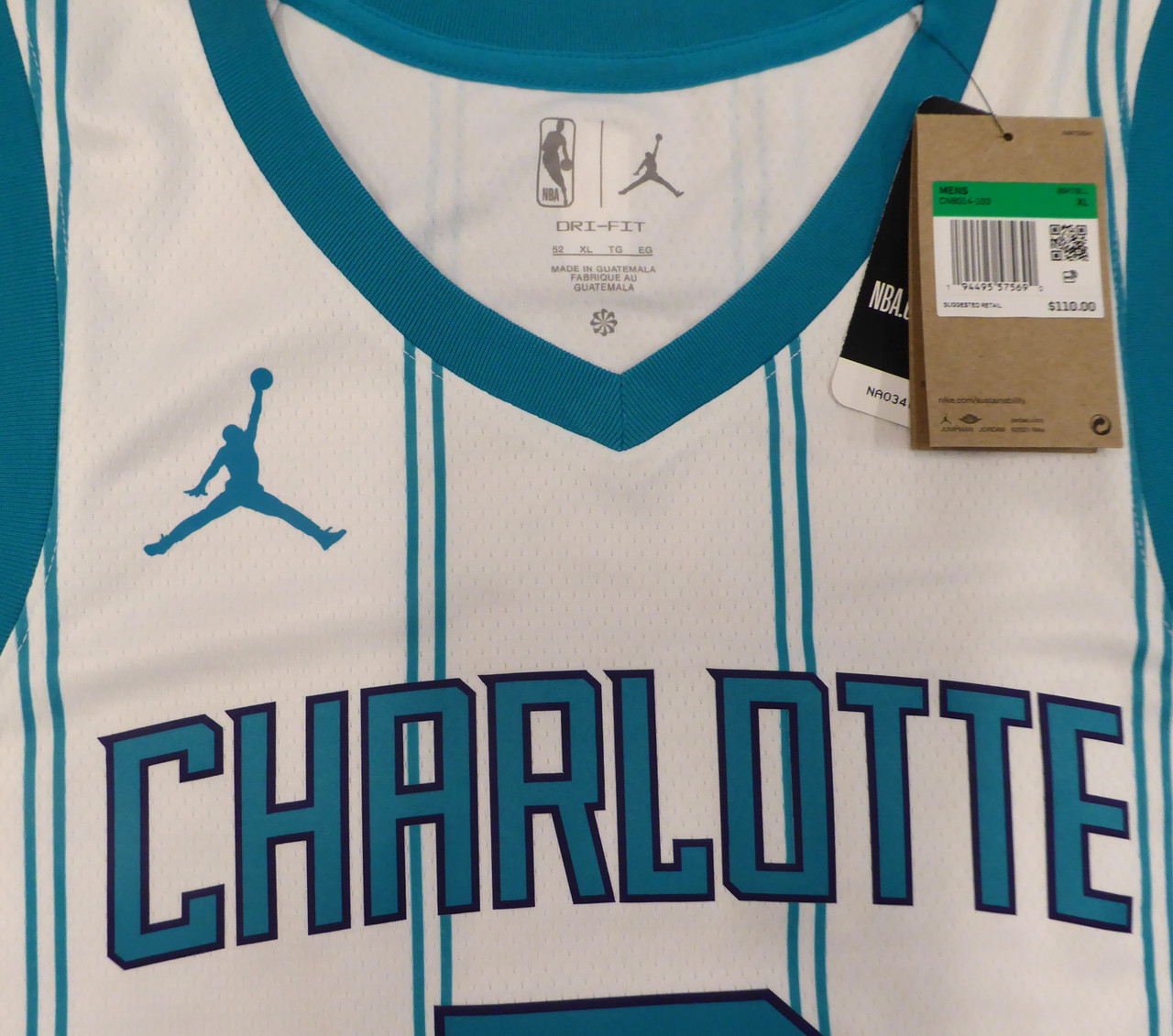 Charlotte Hornets LaMelo Ball Autographed Teal Nike Swingman Jersey Size XL  Beckett BAS QR