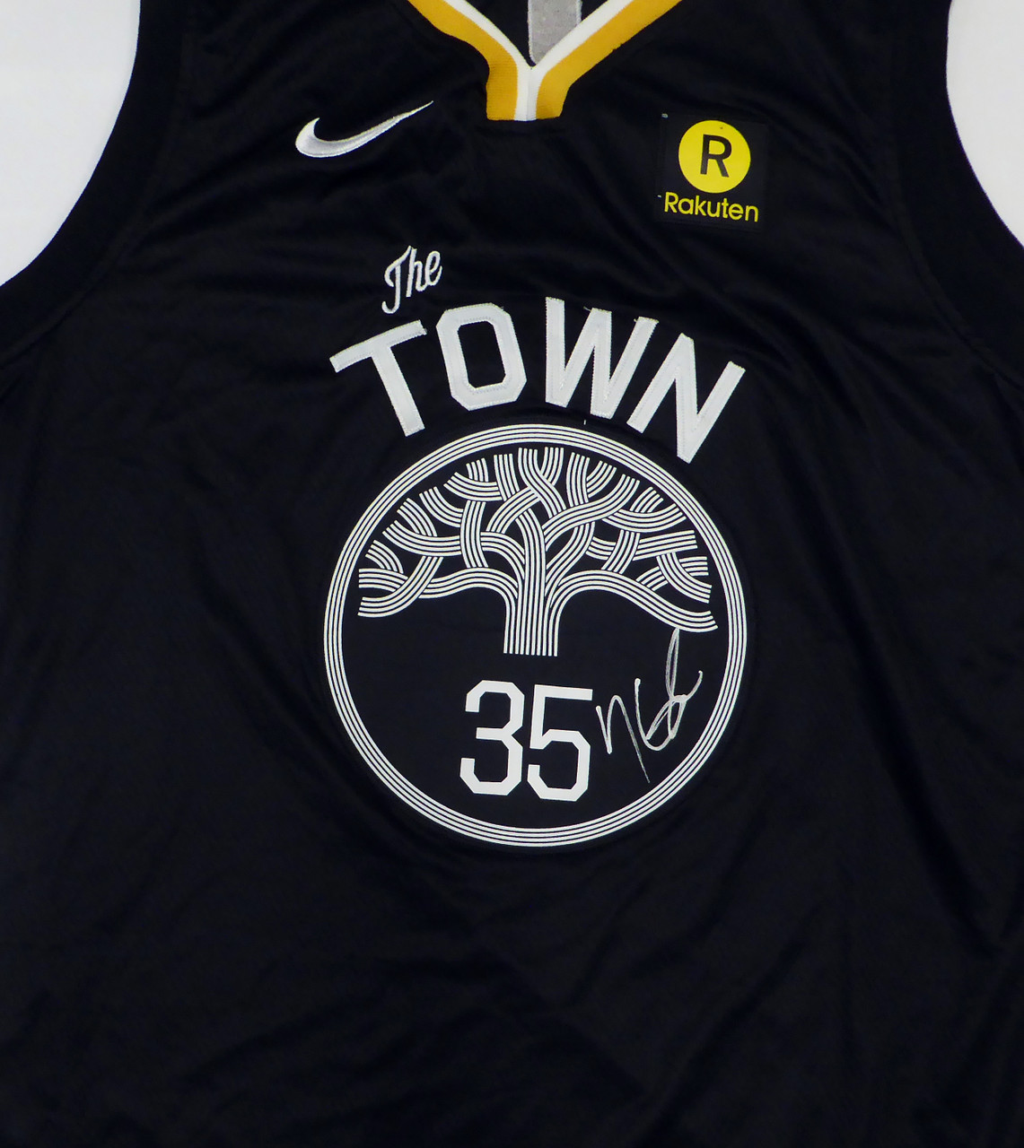 Golden State Warriors Kevin Durant Autographed Black Nike Swingman Jersey  Size 52 Beckett BAS QR #BJ019147