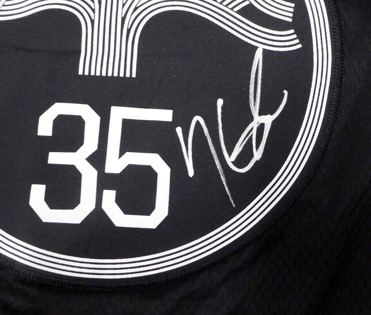 Golden State Warriors Kevin Durant Autographed Blue Adidas Swingman Jersey  Size L + 2 Length Beckett BAS QR Stock #212184