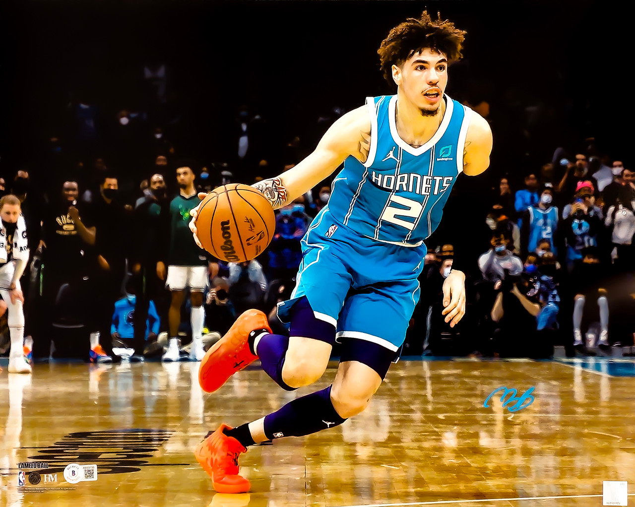 LaMelo Ball Autographed 16x20 Photo Charlotte Hornets Beckett BAS Stock  #212975 - Mill Creek Sports