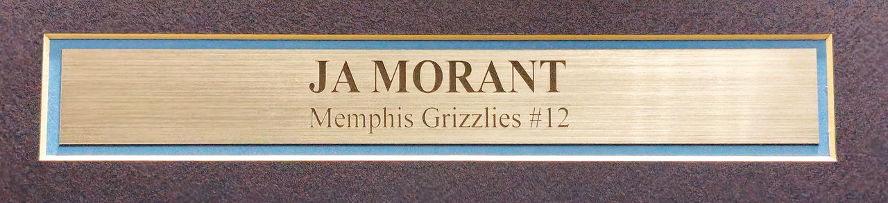 Memphis Grizzlies Ja Morant Autographed Framed Light Blue Fanatics Jersey  ROY 20 Beckett BAS QR Stock #212659