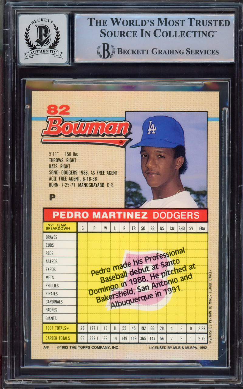 Pedro Martinez Autographed 1991 Upper Deck Final Edition Rookie Card #2F  Los Angeles Dodgers Auto Grade Gem Mint 10 Beckett BAS Stock #214679 - Mill  Creek Sports