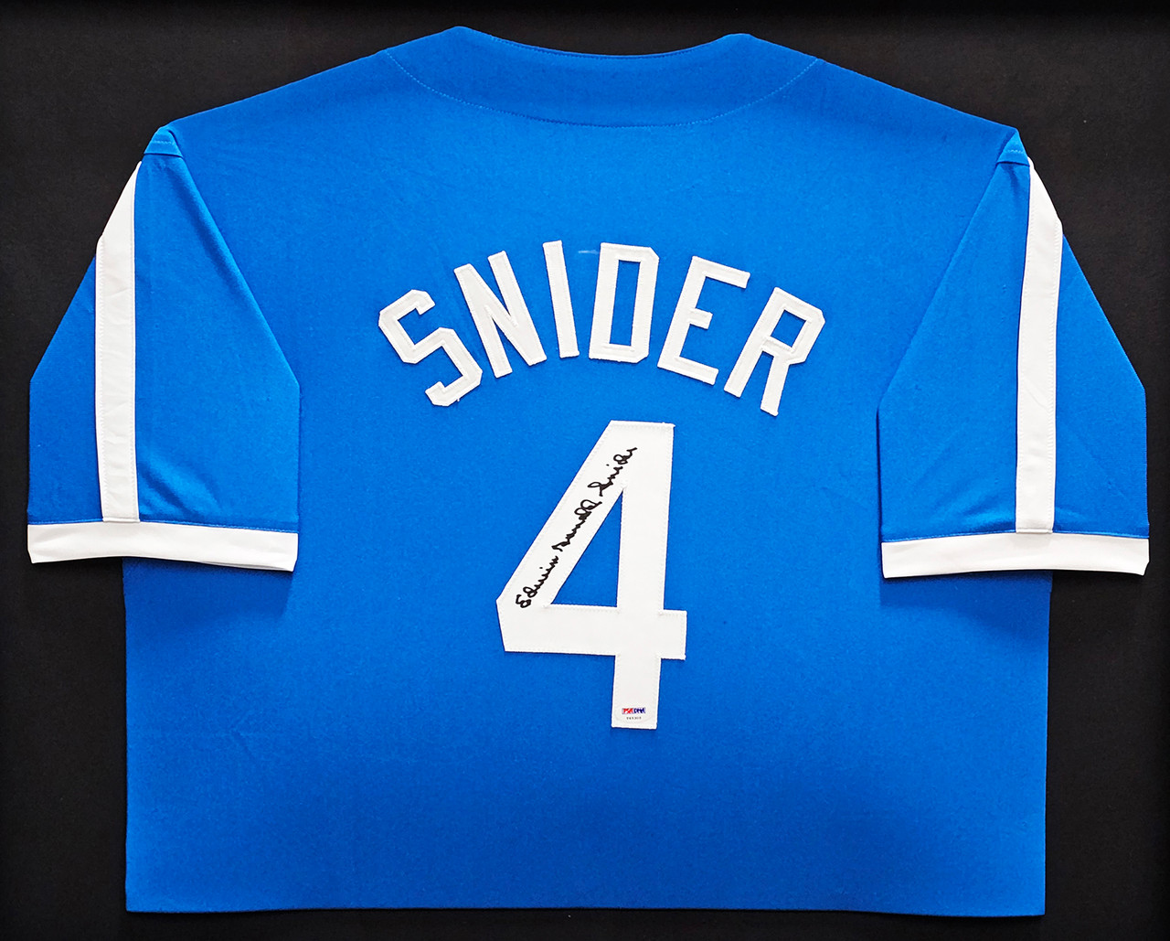 Brooklyn Dodgers Duke Snider Autographed Framed Blue Jersey PSA/DNA #T65305  - Mill Creek Sports