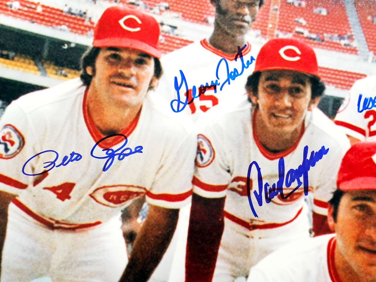 1975-1976 Cincinnati Reds Autographed 16x20 Photo Big Red Machine