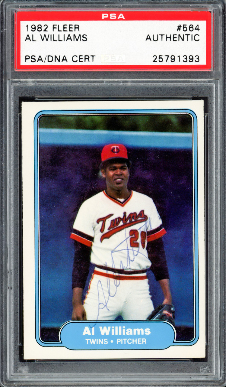 Al Williams Autographed 1982 Fleer Card #564 Minnesota Twins PSA