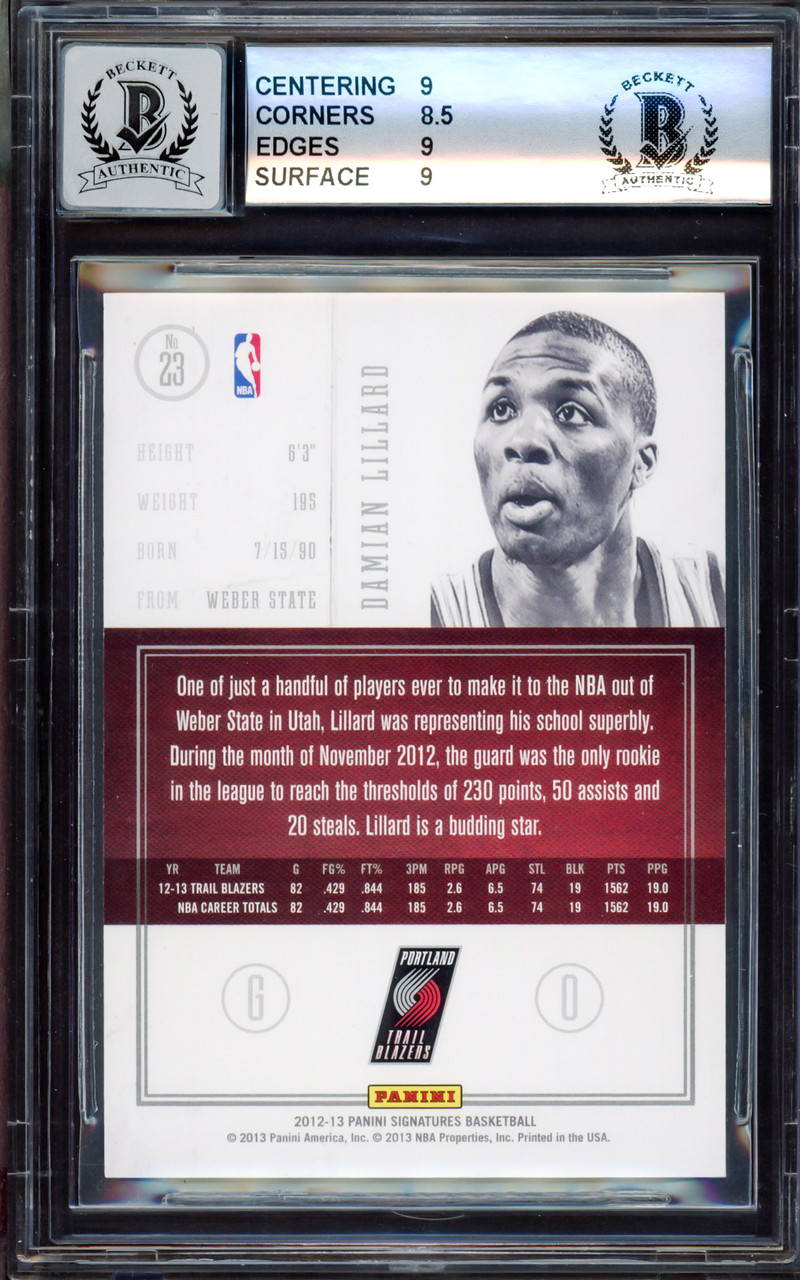 Damian Lillard Autographed 2012-13 Panini Signatures Rookie Card