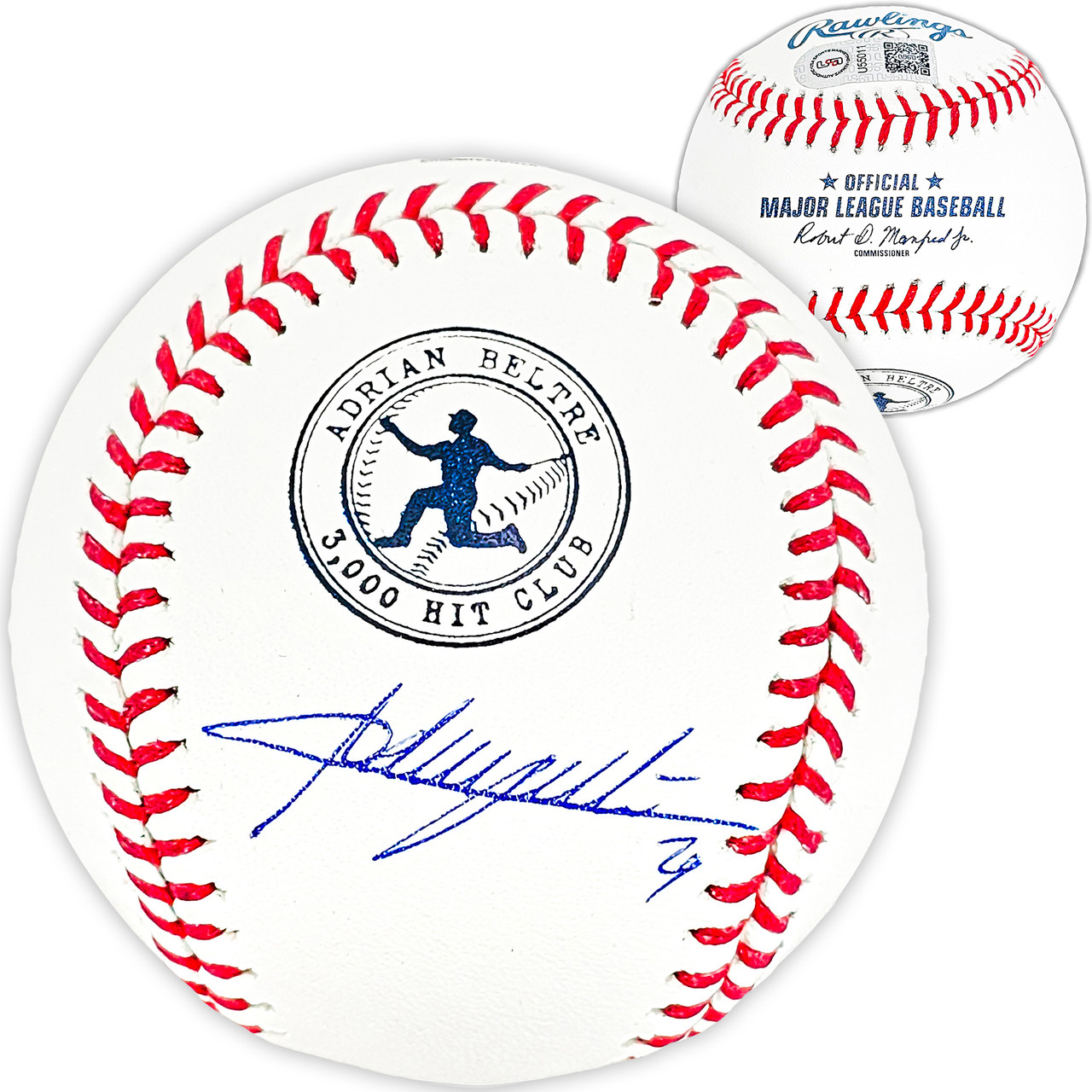 Autographed/Signed Adrian Beltre Texas Rangers Blue Baseball