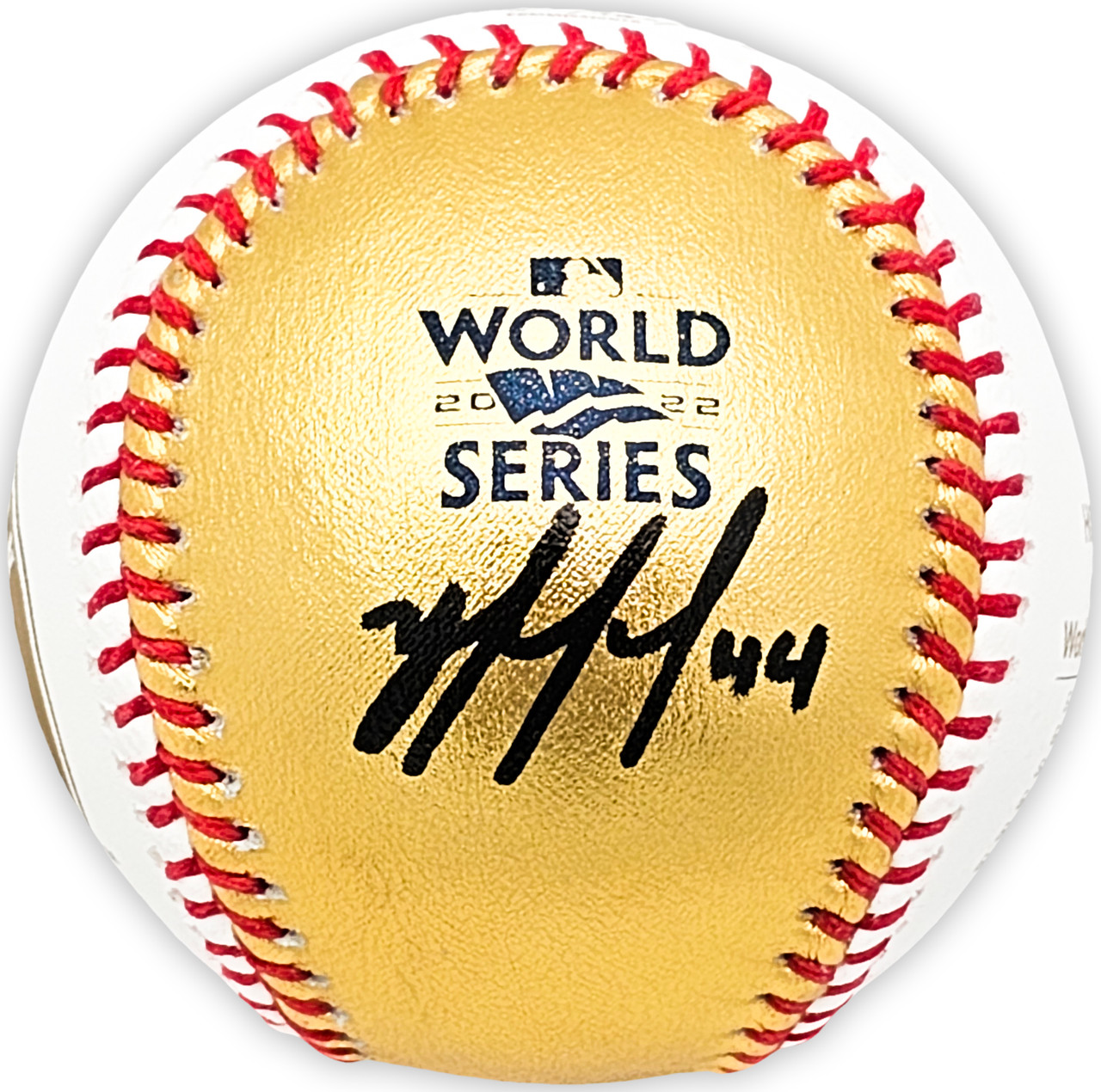 Ronald Acuna Jr. MLB Authenticated and Autographed Gold World Series  Champions Baseball