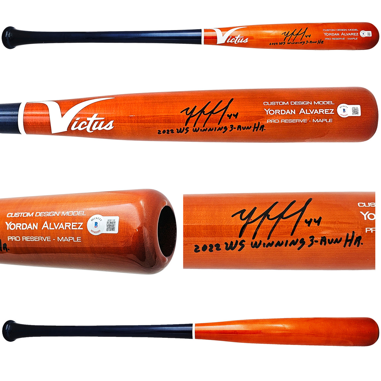 Yordan Alvarez Autographed Orange & Blue Victus Player Model Bat