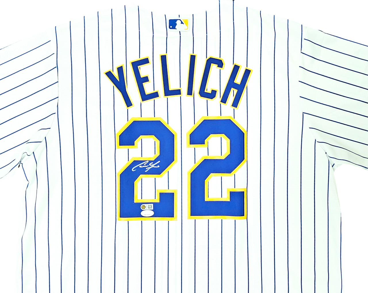 Milwaukee Brewers Christian Yelich Autographed White Pinstripe