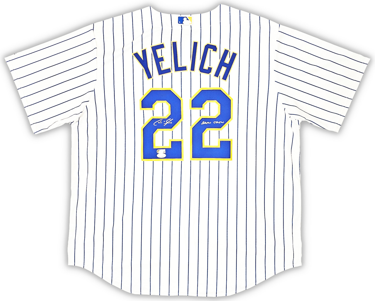 Milwaukee Brewers Christian Yelich Autographed White Pinstripe