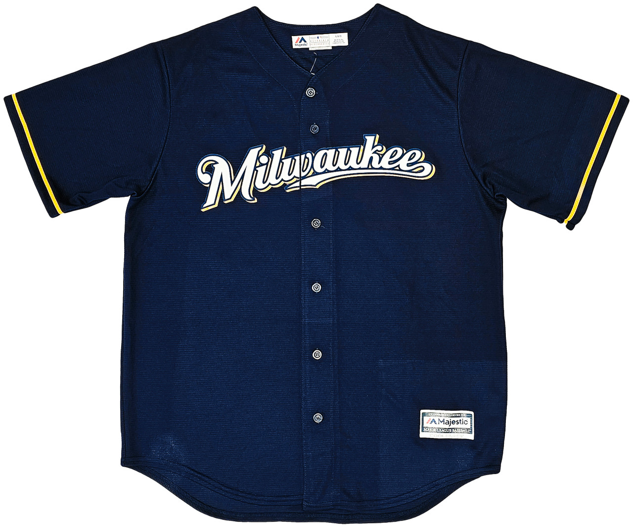 Milwaukee Brewers Christian Yelich Autographed White Pinstripe Majestic  Jersey Size XL JSA Stock #215528
