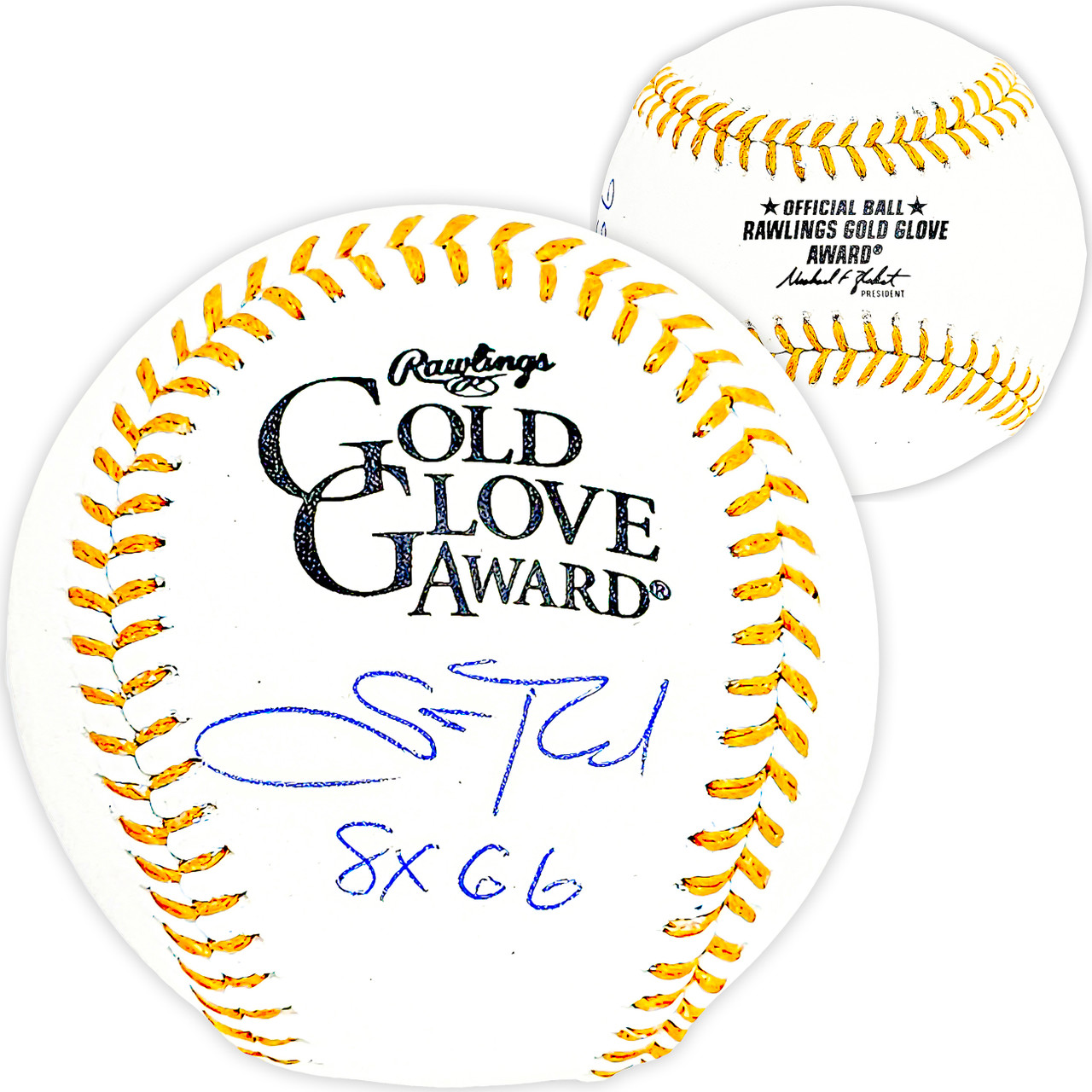 Scott Rolen Autographed Official Gold Glove Logo MLB Baseball St. Louis  Cardinals 8X GG Beckett BAS Witness Stock #215685