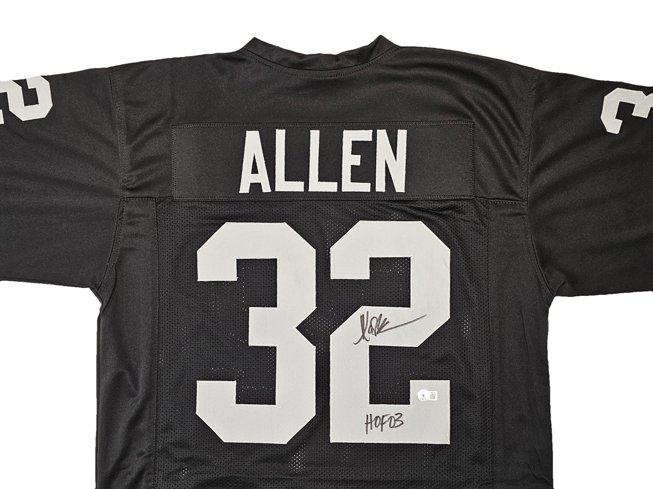 Los Angeles Raiders Marcus Allen Autographed Black Jersey 'HOF 03' Beckett  BAS Witness Stock #215672 - Mill Creek Sports
