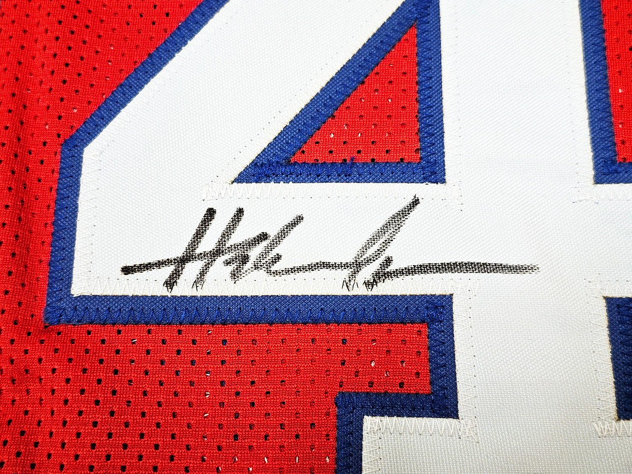 Houston Rockets Hakeem Olajuwon Autographed Framed Red Jersey JSA Stock  #209446 - Mill Creek Sports