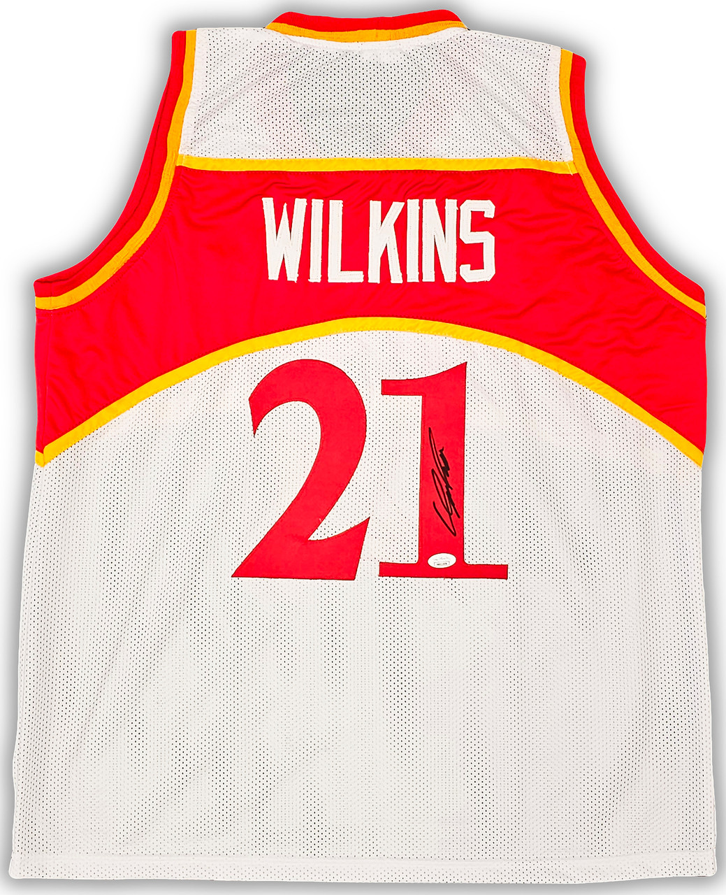 Atlanta Hawks Dominique Wilkins Autographed White Jersey JSA Stock #215701
