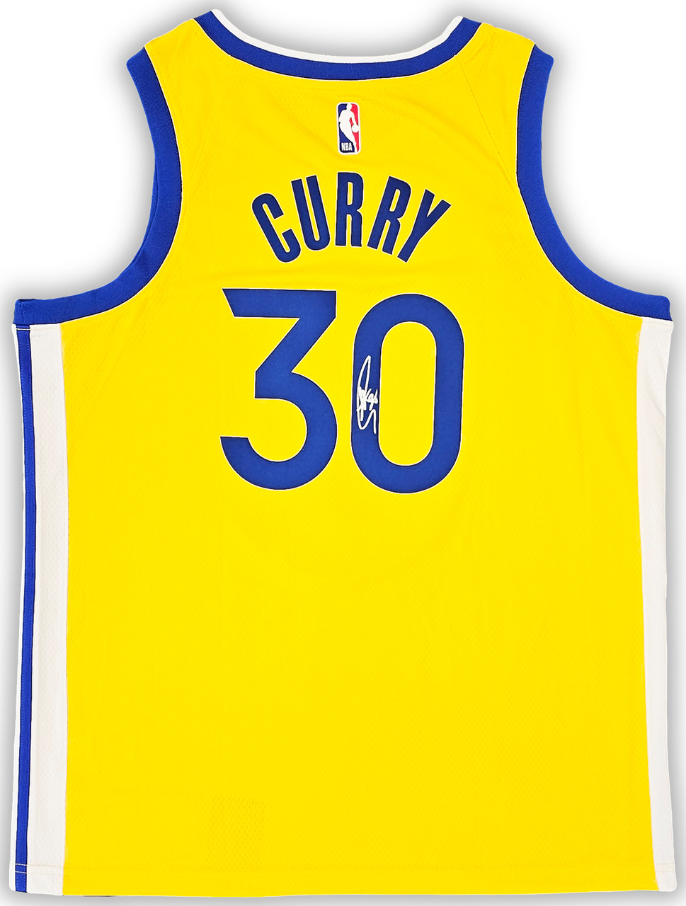 Golden State Warriors Stephen Curry Autographed Yellow Nike Swingman Jersey  Size 48 Beckett BAS QR Stock #215827