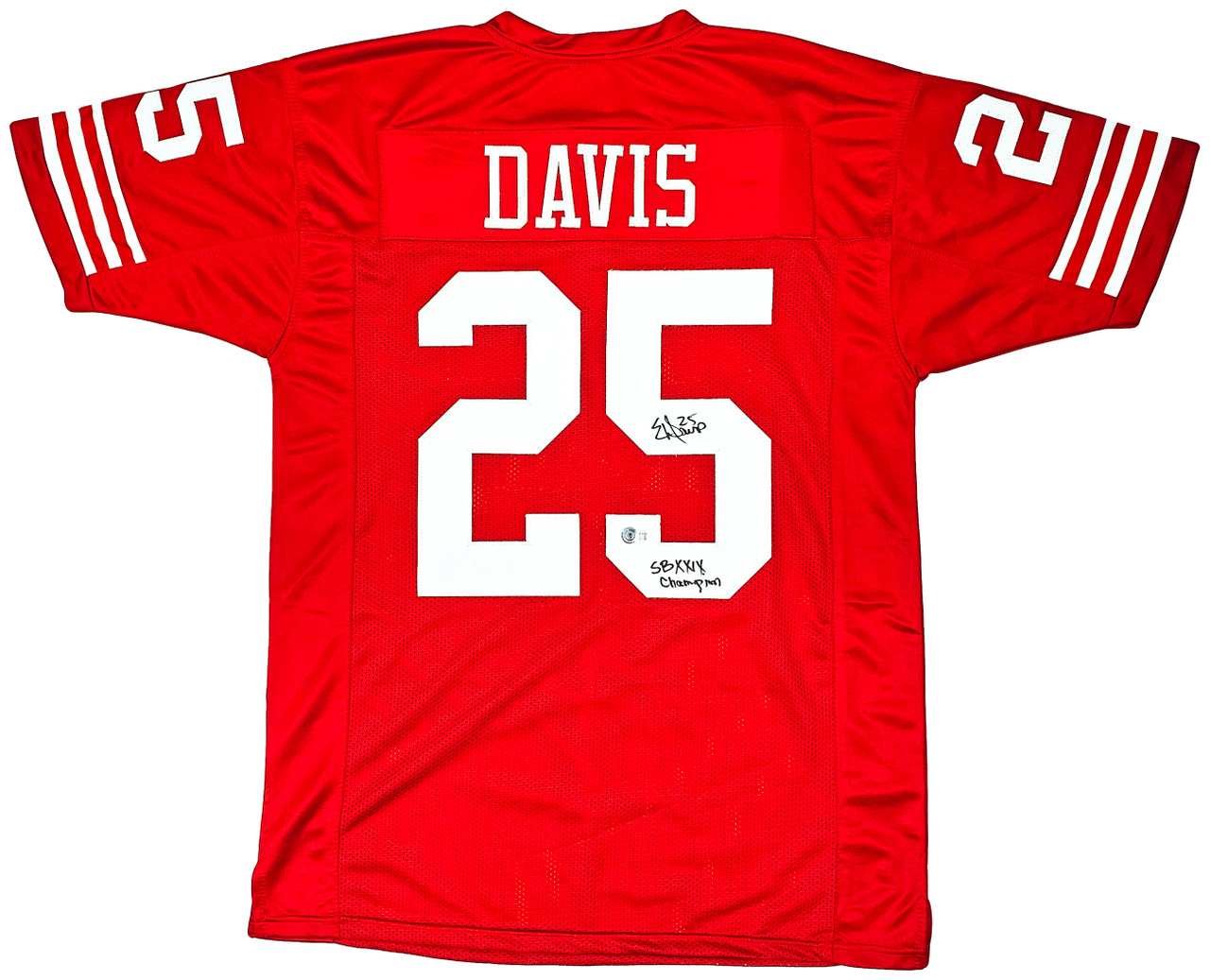 San Francisco 49ers Eric Davis Autographed Red Jersey 