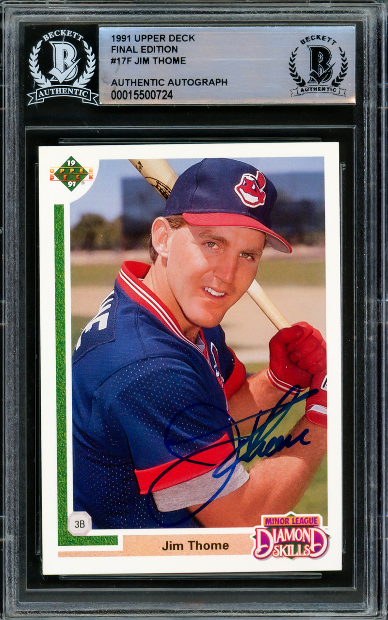 Jim Thome Autographed Cleveland Indians Encapsulated 1991 Upper