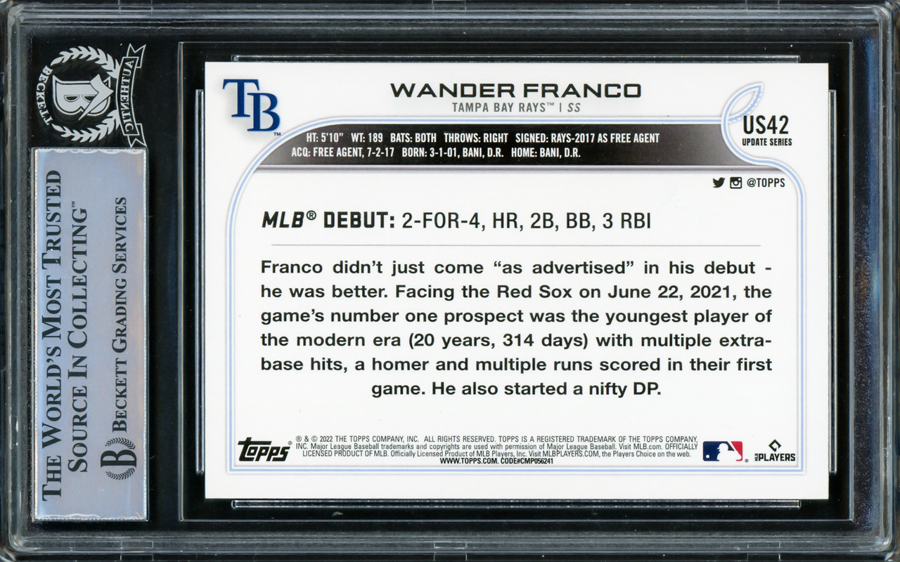 Wander Franco Autographed 2022 Topps Update Rookie Card