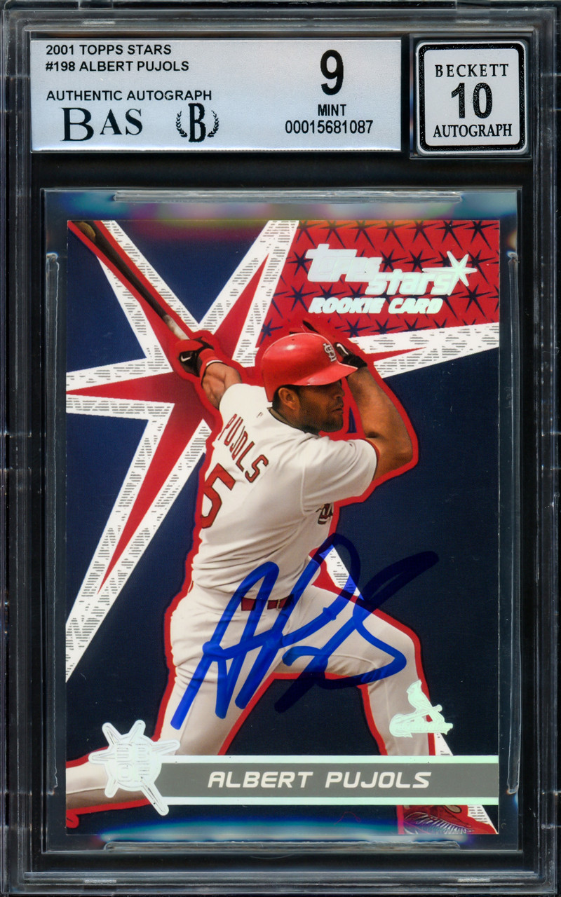 Albert Pujols Autographed 2001 eTopps Rookie Card #143 St. Louis Cardinals  Auto Grade Gem Mint 10 Beckett BAS #15496823 - Mill Creek Sports