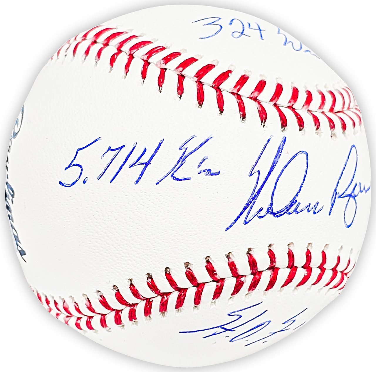 Nolan Ryan Autographed Official MLB HOF Logo Baseball New York Mets, Texas  Rangers Retirement Numbers #12/250 Steiner SKU #201730