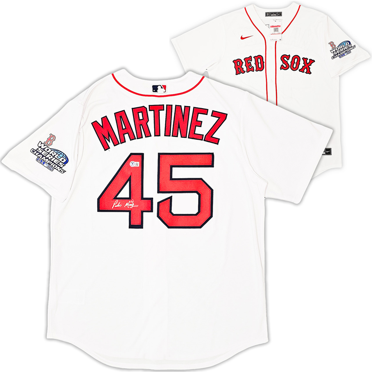 Pedro Martinez Autographed and Framed White Red Sox Jersey