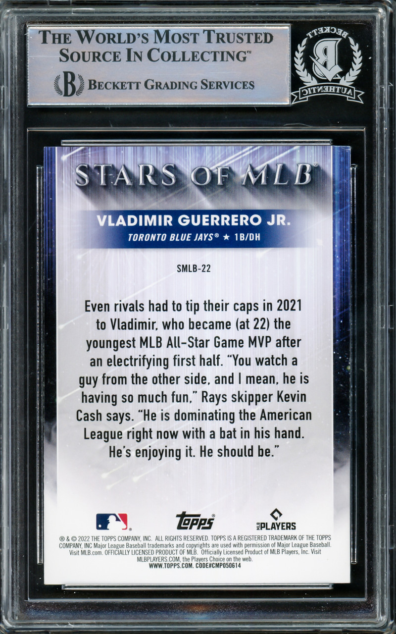 Vladimir Guerrero Jr. Autographed 2022 Topps Update All Star Game Card  #ASG-3 Toronto Blue Jays Auto Grade Gem Mint 10 Beckett BAS #15859859
