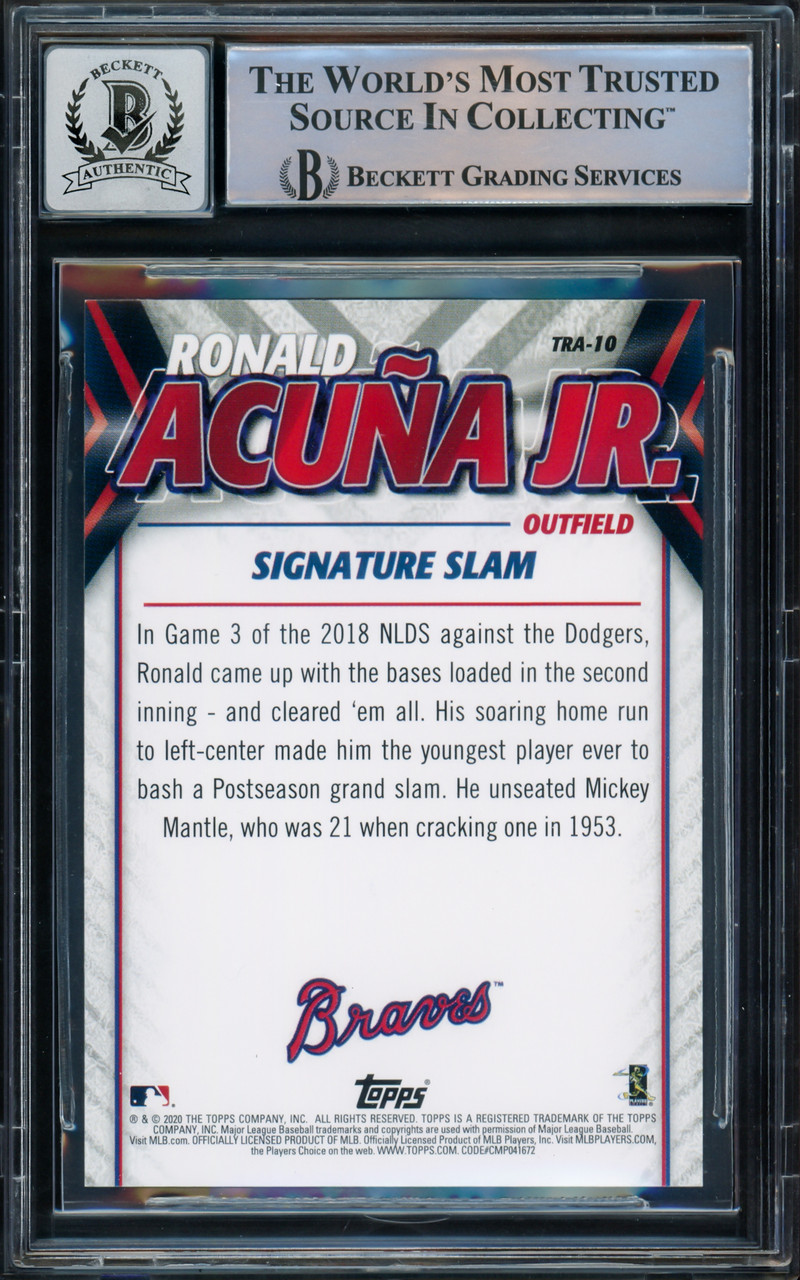 Ronald Acuna Jr. Autographed 2020 Topps Update Card #U-145 Atlanta Braves  Auto Grade Gem Mint 10 Beckett BAS #15772108 - Mill Creek Sports