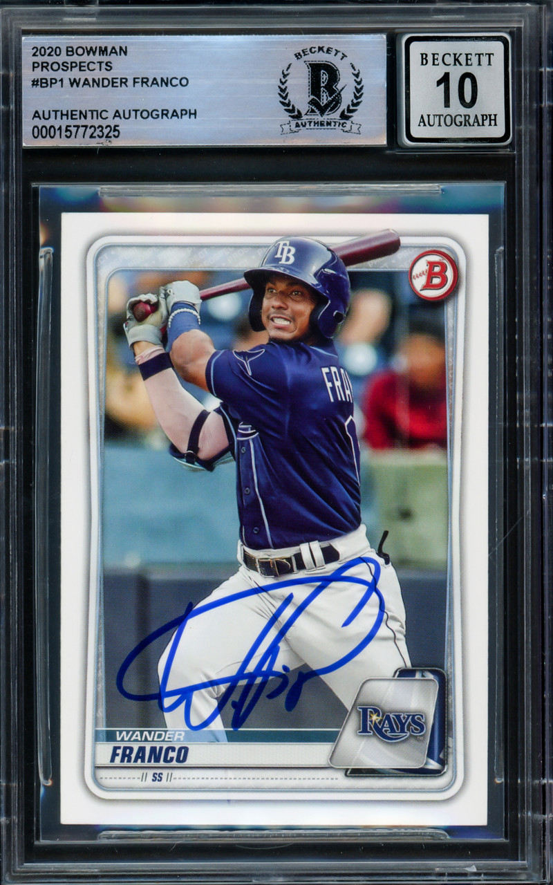 Wander Franco Autographed 2020 Bowman Rookie Card #BP1 Tampa Bay