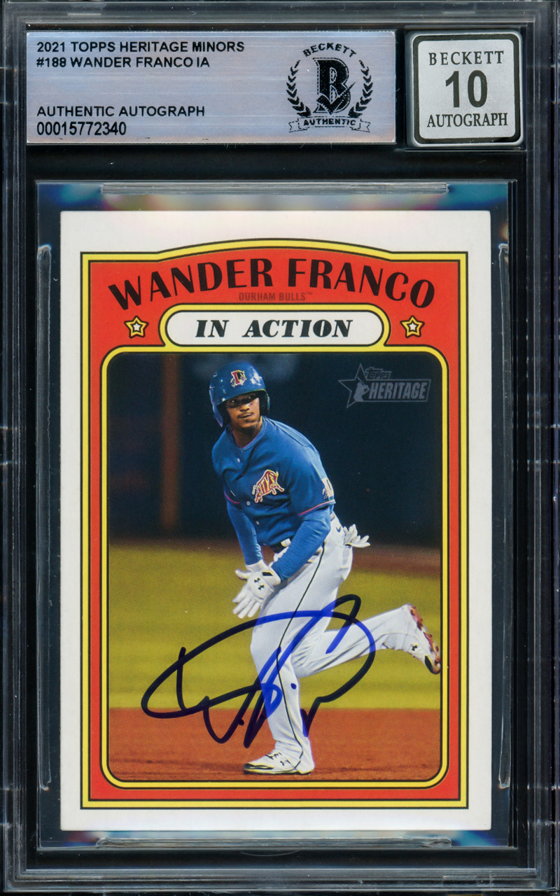 Wander Franco Autographed 2021 Topps Heritage Minor League Rookie Card #188  Tampa Bay Rays Auto Grade Gem Mint 10 Beckett BAS #15772340 - Mill Creek  Sports