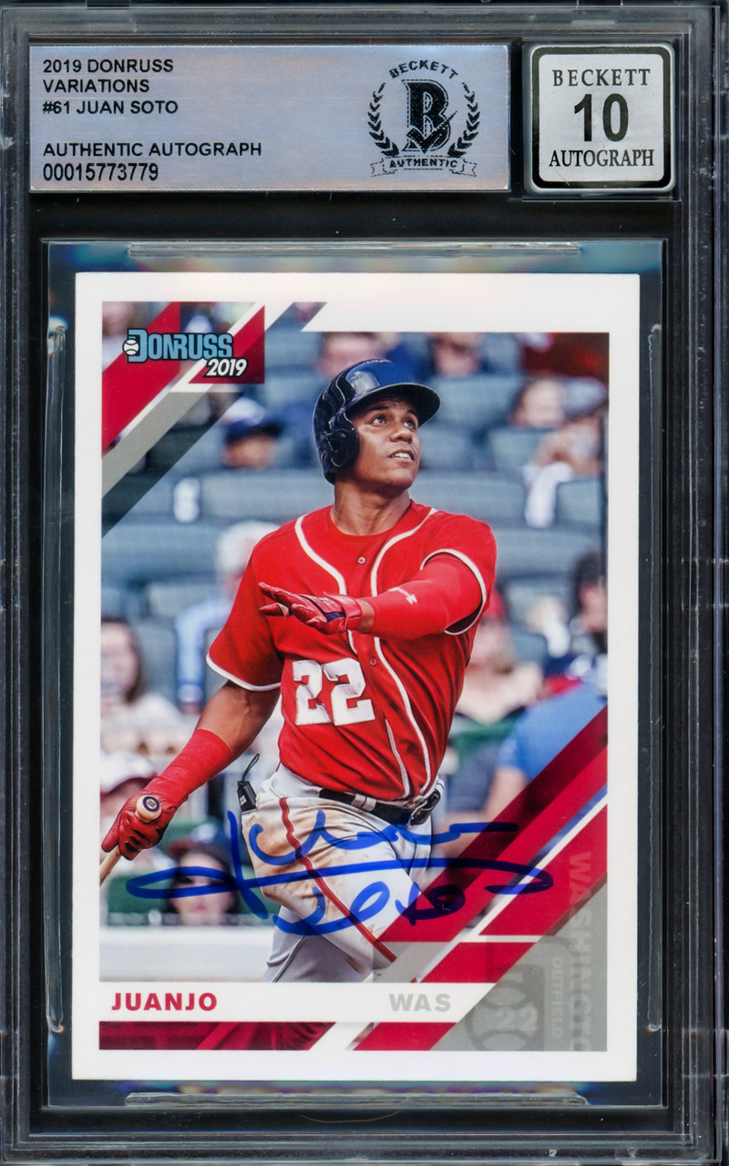 Juan Soto Autographed 2019 Donruss Variations Card Nationals Gem